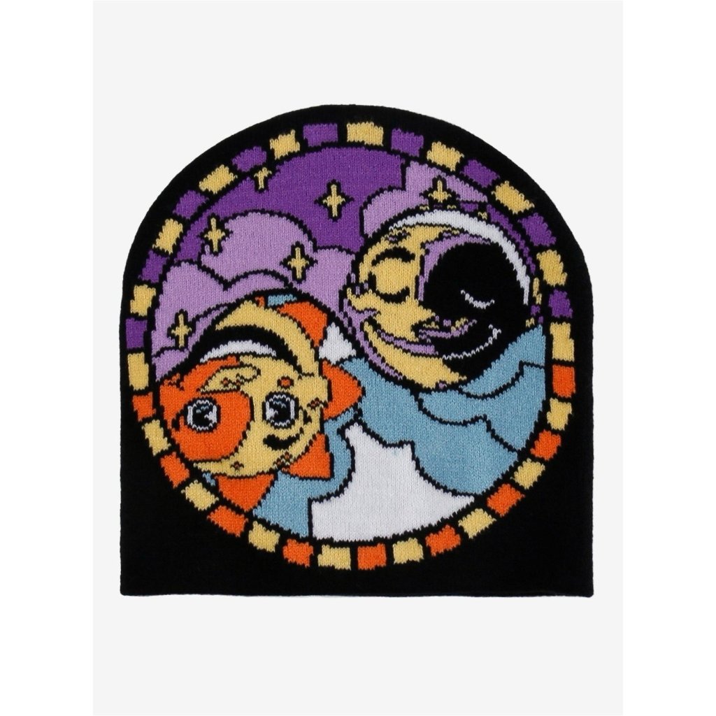 Five Nights At Freddys Sun  Moon Glass DoubleSided Beanie New Ships Fast